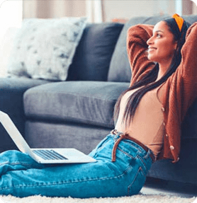 woman in front of laptop